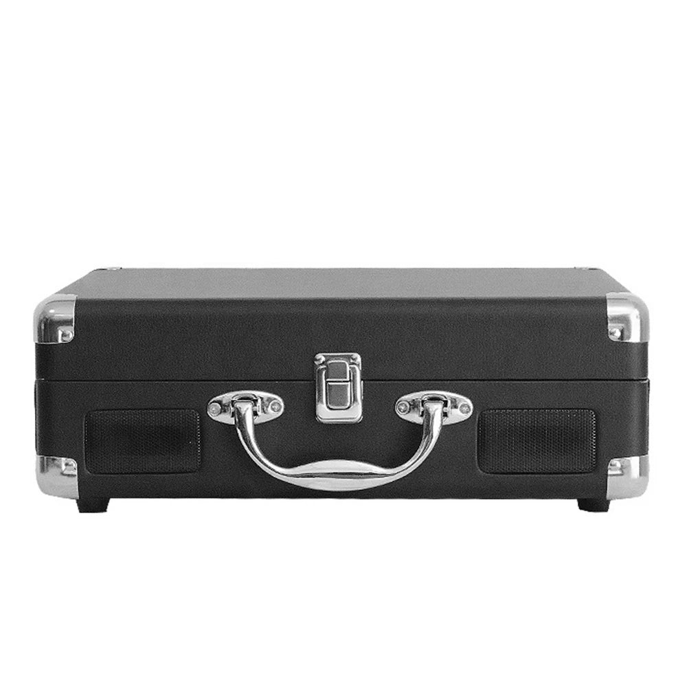 Record Player 3-Speed Turntable Built-in Speaker BT Function Support 7'' /10'' /12'' Belt-Driven Record Player Vintage Turntable Zpaxo black AU