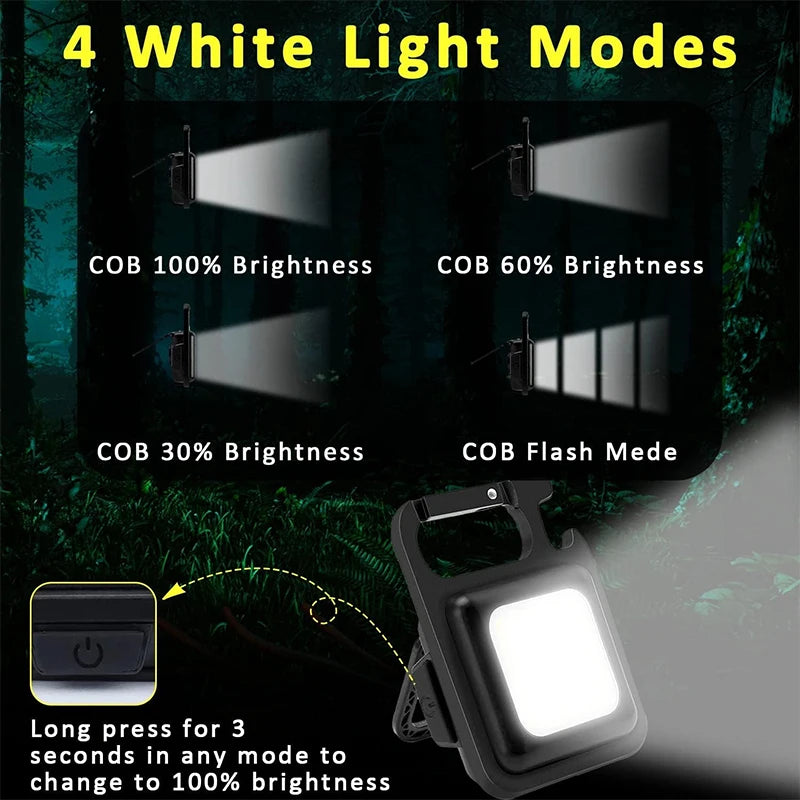 Multi-function LED Portable COB Bright Self Defense Keychain Work Zpaxo