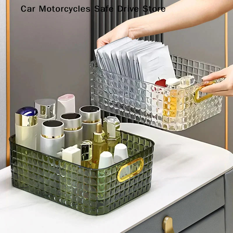 CMLarge Capacity Transparent Storage Box Cosmetic Container Plastic Zpaxo