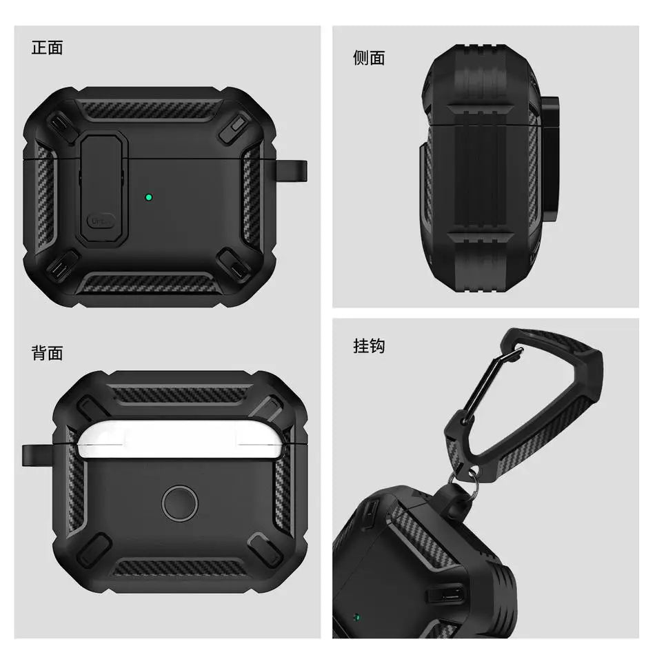 Earphone Protective Case For Apple AirPods 3 2 1 With Keychain Security Lock Cover For AirPods Pro 2 Shockproof Case Accessories Zpaxo