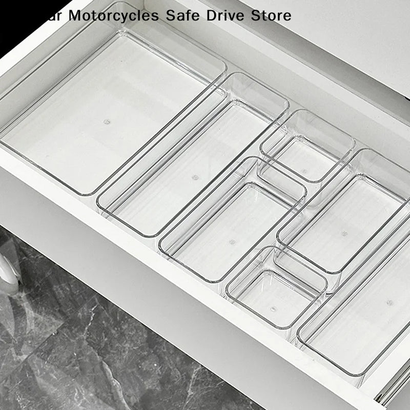 CMStackable Acrylic Drawer Organizer Adjustable Divider Trays Zpaxo