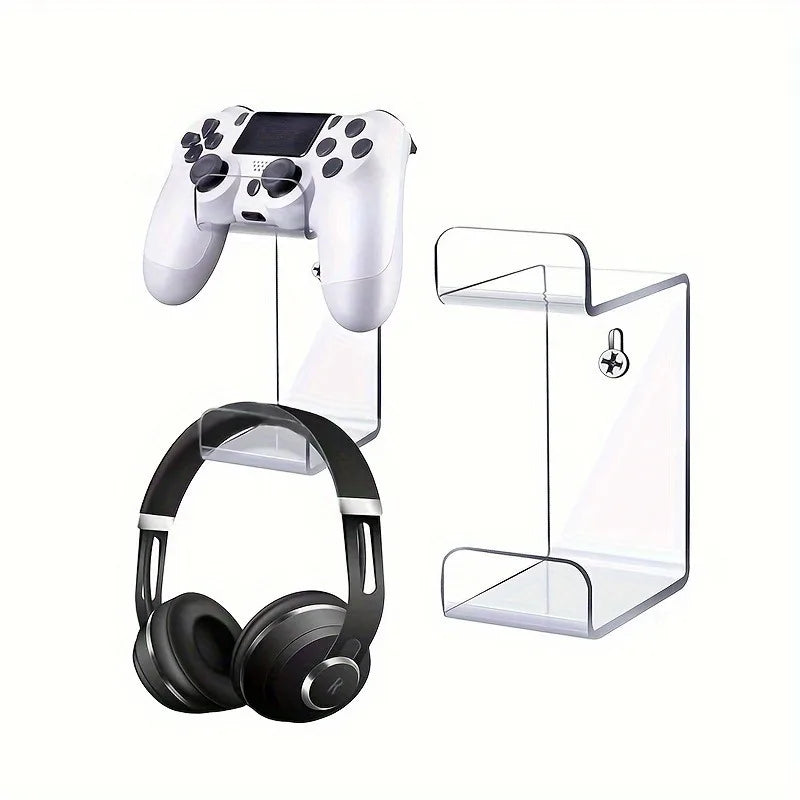 Acrylic Controller Stand Wall Mount Transparent Display Rack Game Zpaxo