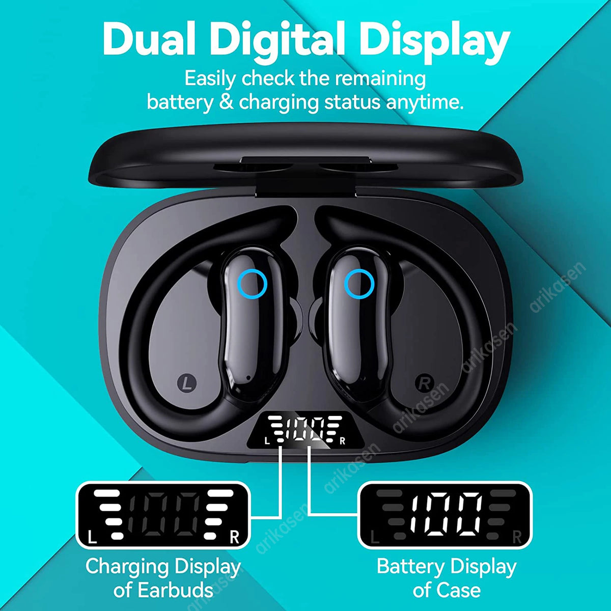 Bluetooth Headphones Wireless Earbuds Charging Case 48hrs Playtime Zpaxo