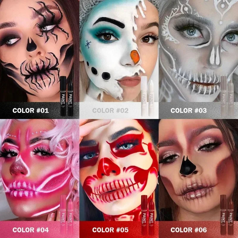 1PC Face and Body Paint Sticks - Sweatproof, Long-lasting, Matte Finish, Multi-color Suitable for Parties Zpaxo