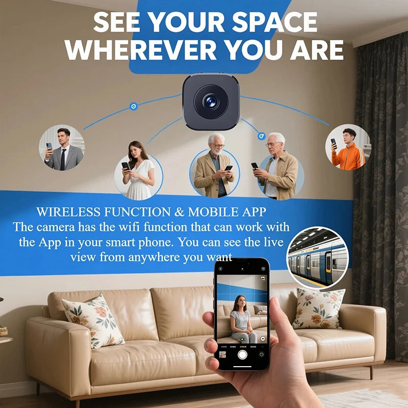 Mini Security Camera 4K FullHD Wifi Surveillance 2 Way Audio Motion Zpaxo