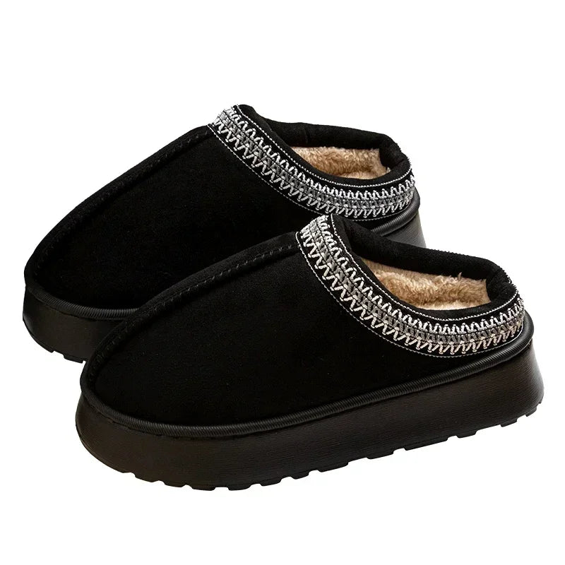 Warm House Shoes Ladies Winter Women Slippers Plush Interior Anti Zpaxo 38-39 black