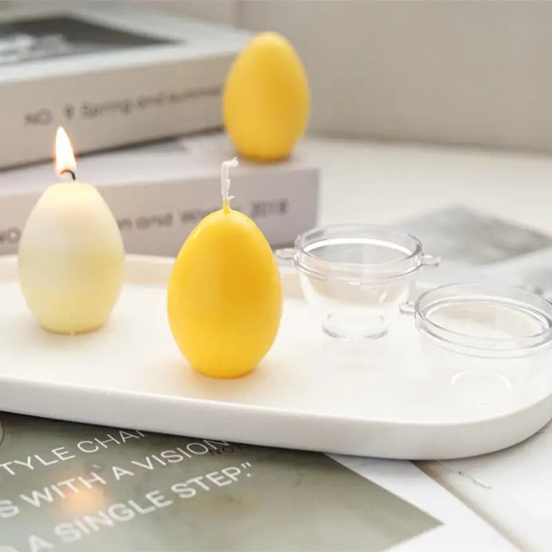 3D Egg Shape Plastic Candle Making Mold Easter Reusable DIY Handmade Zpaxo