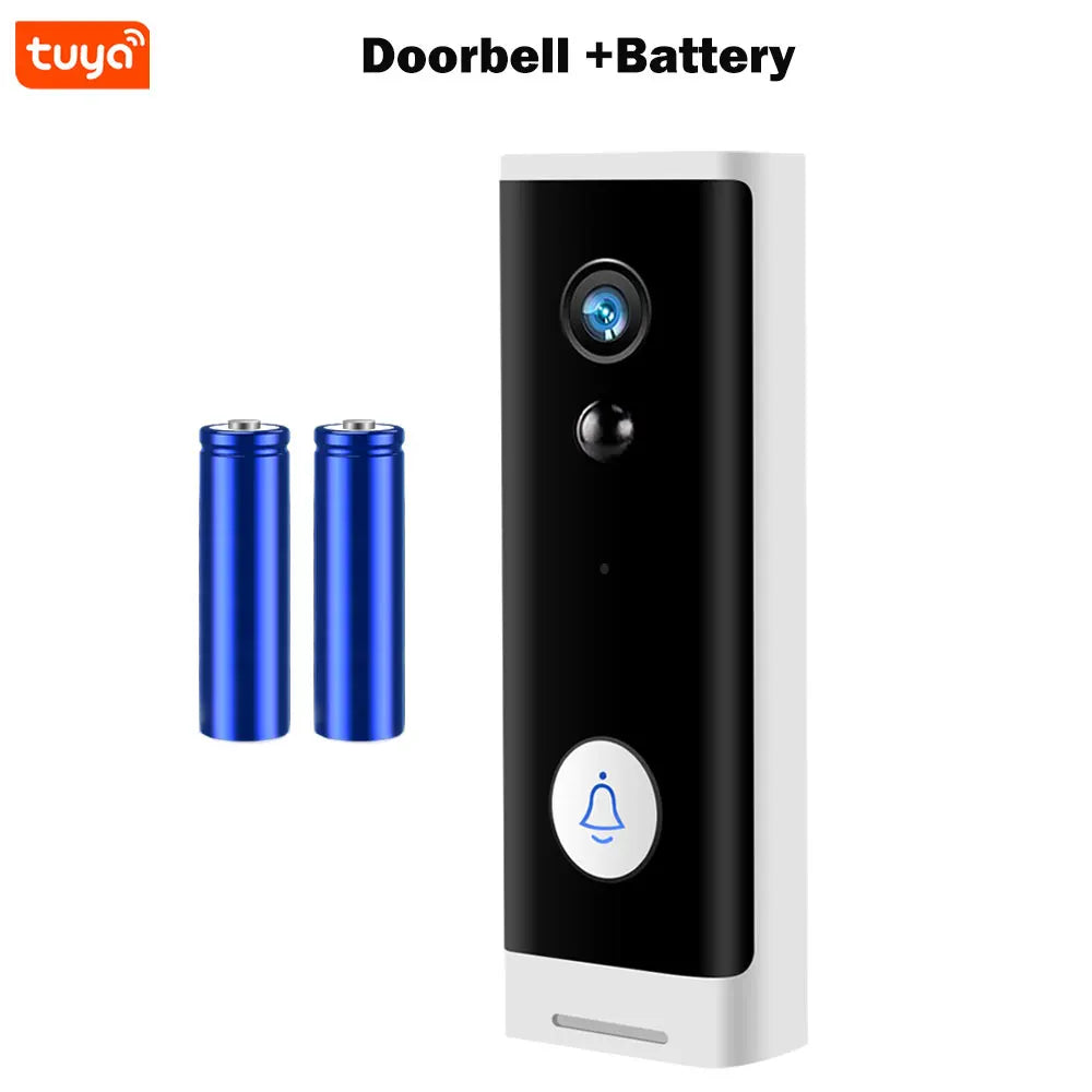 Tuya WIFI Doorbell 1080P Wireless Security Camera DC AC Battery Powered Smart Home Monitor With Alexa Google Door bell Camera Zpaxo Option 1 UK Plug