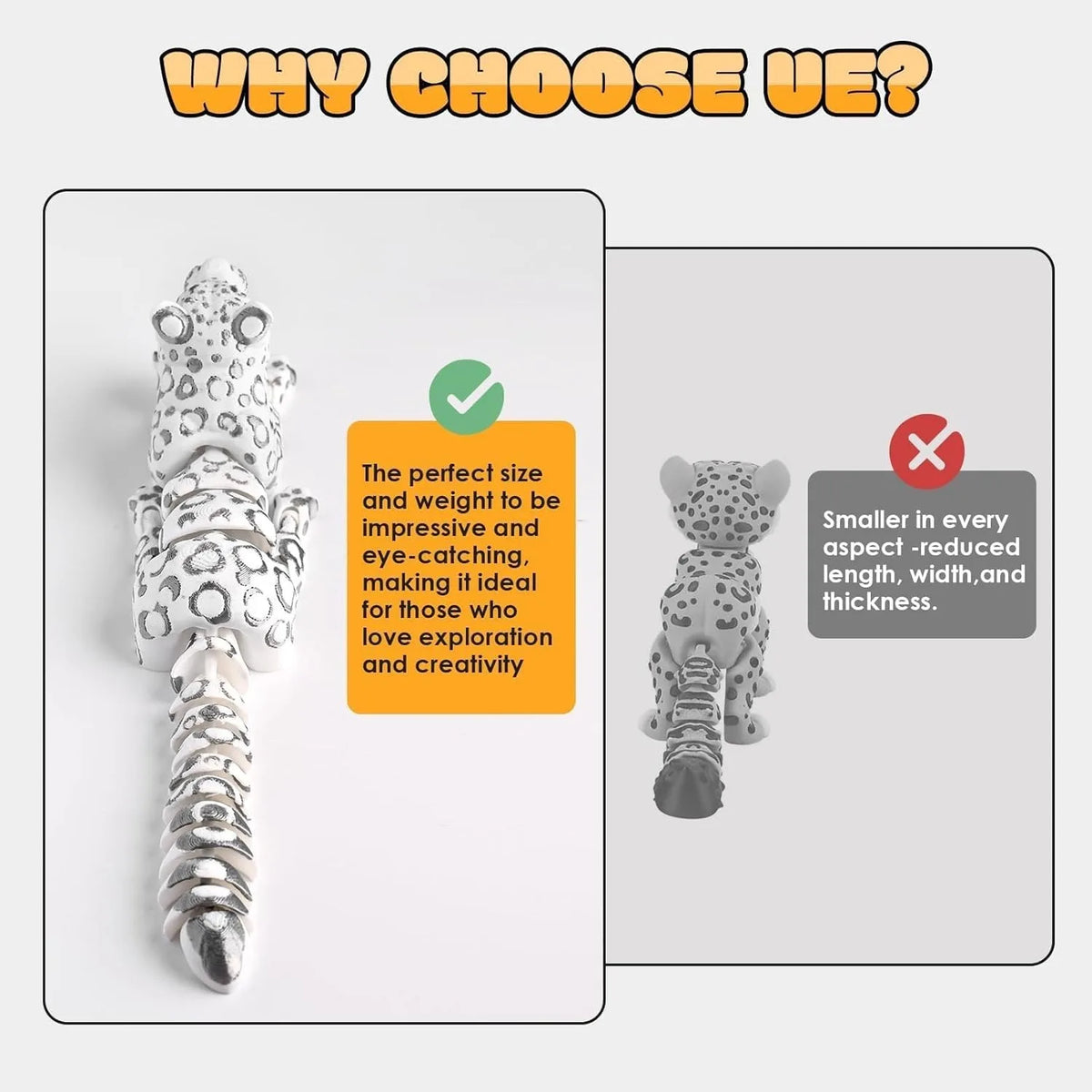 3D Printed Animal 8 3 Snow Leopard Stress Relief Animals Figurines Zpaxo