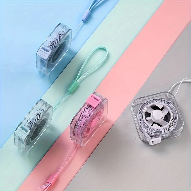Portable Soft Tape Measure 2M 6FT Cute Retractable Lock Clear CM Inch Zpaxo