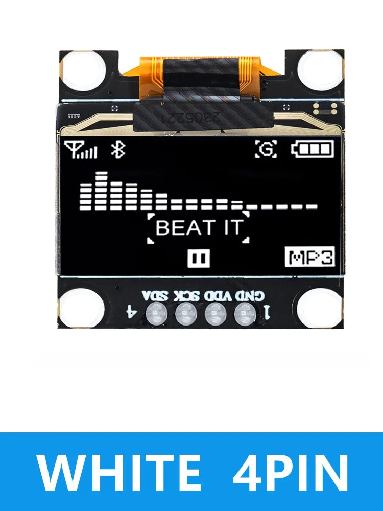 Product OLED IIC White YELLOW BLUE 12864 Display 4x4 Key I2C SSD1315 Zpaxo white 4pin black