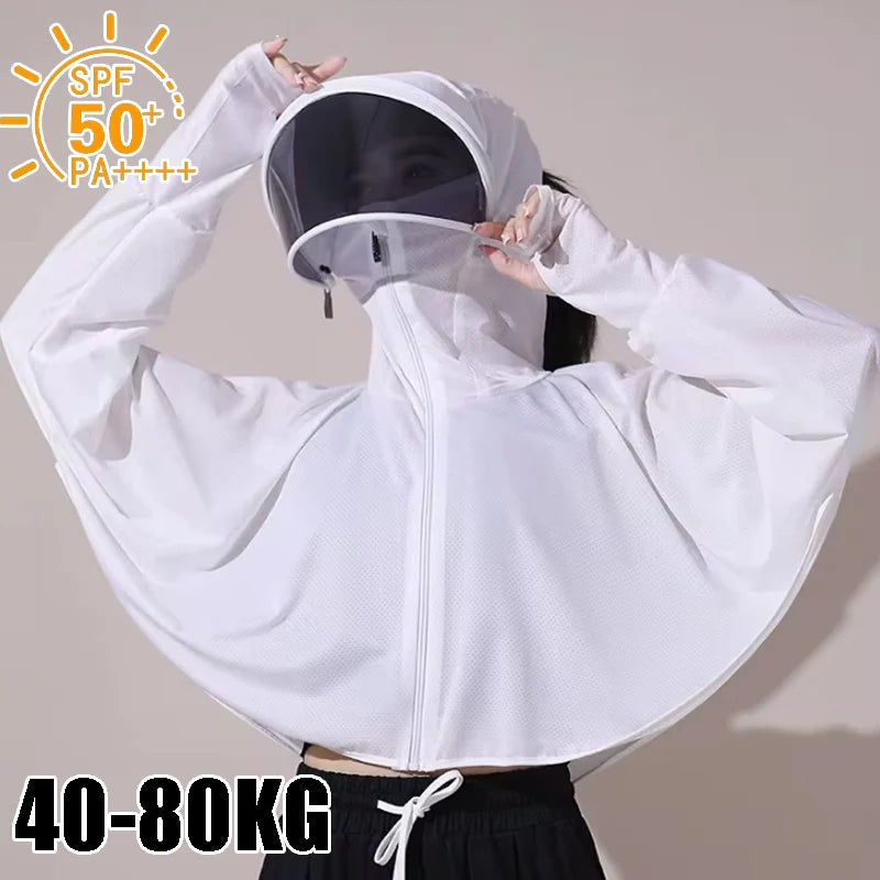 Women's Ice Silk Sun Protection Jacket Spring Summer UV-Blocking Zpaxo