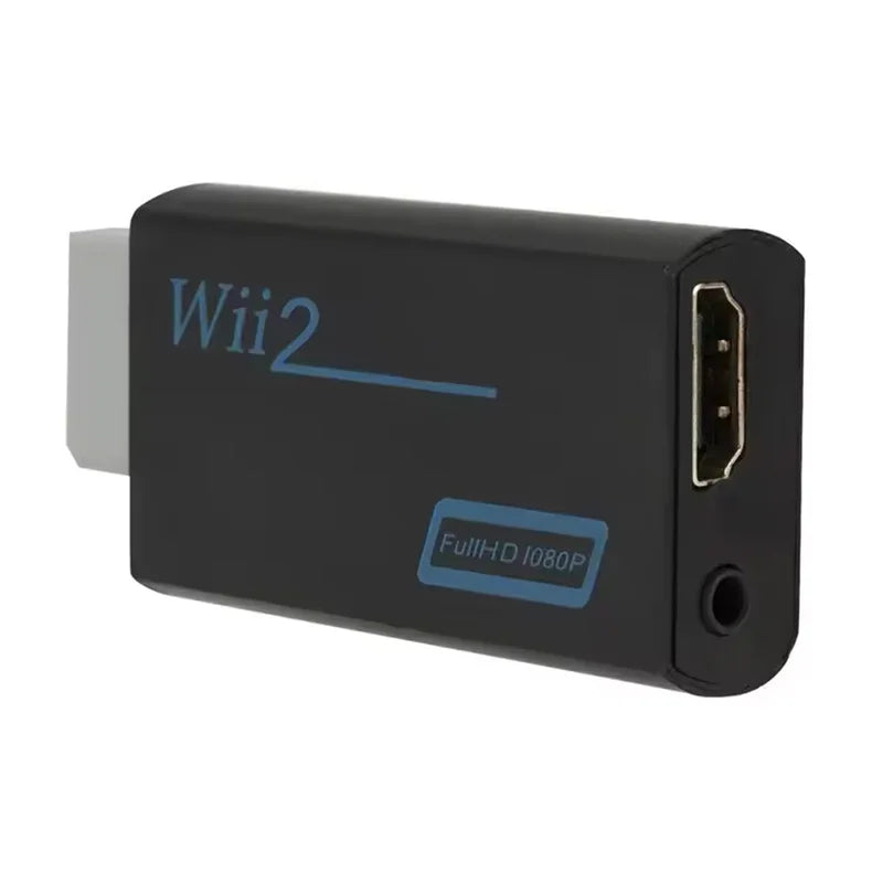 Full HD HDMI-Compatible Adapter Wii Console Converter Jack Audio Zpaxo black