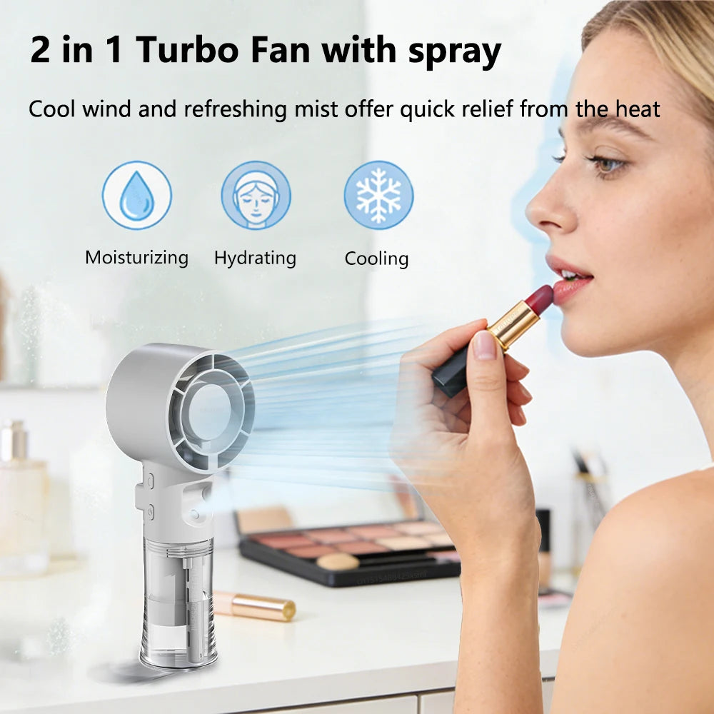 Portable Humidifier Mist Fan Rechargeable Mini Handheld Water Small Zpaxo