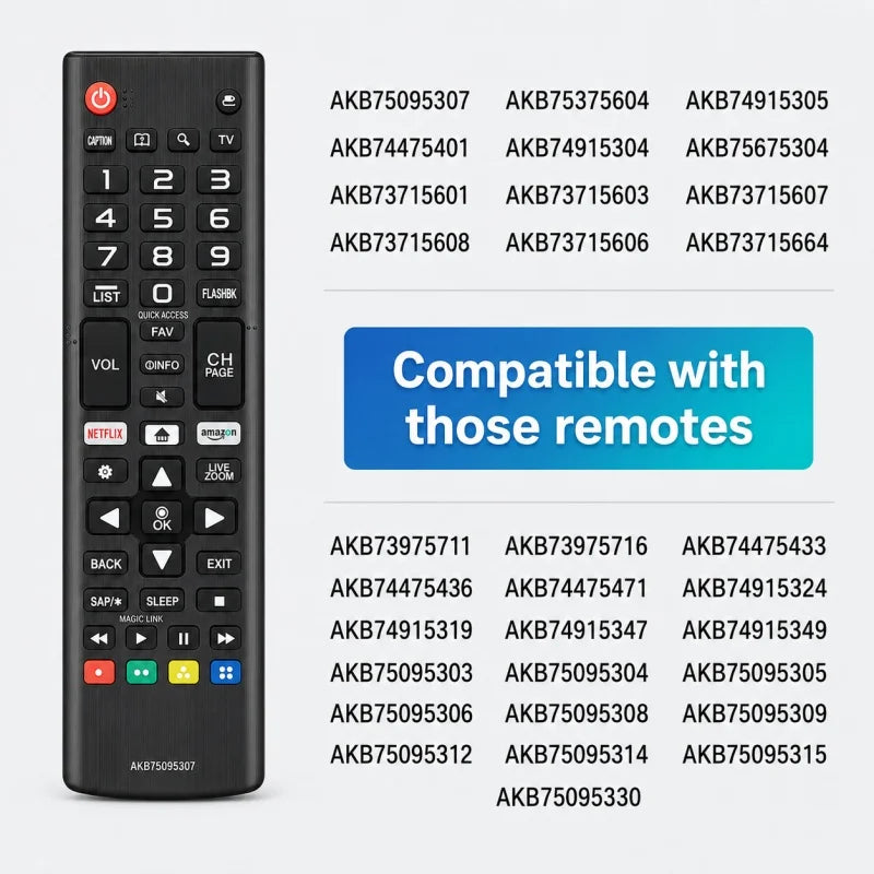 Universal ABK75095307 Remote Control Smart Television AKB75095307 Zpaxo