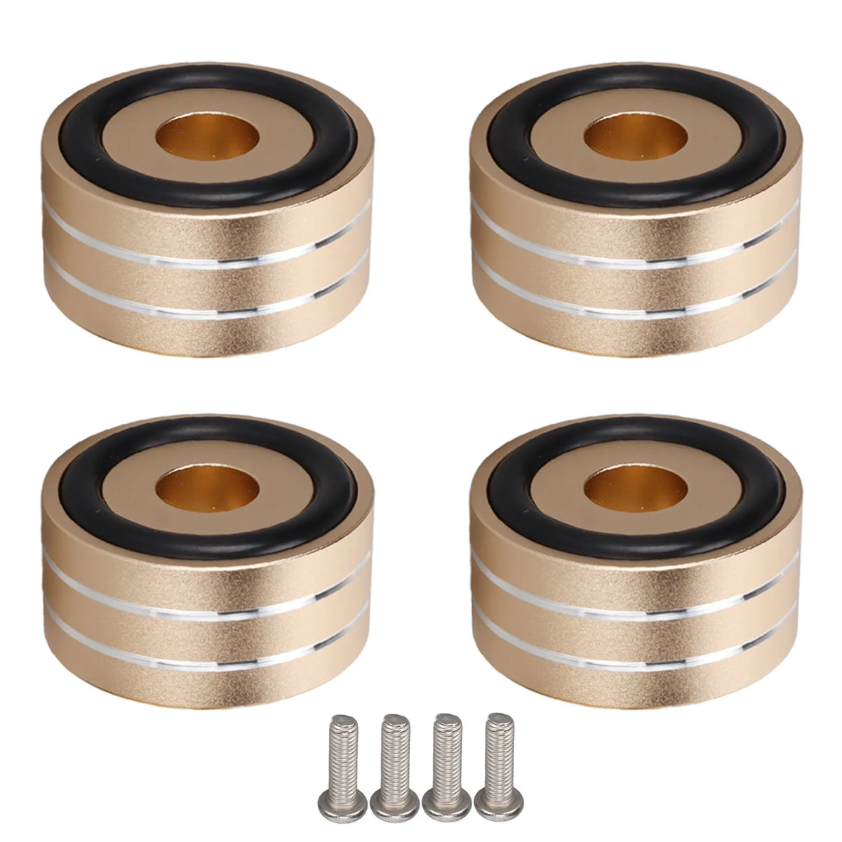 4pcs Speaker Isolation Spike Stand Foot 40x20mm / 1.57x0.78in Speaker Cone Base Mats for DAC Amplifier Recorder Meter Zpaxo gold