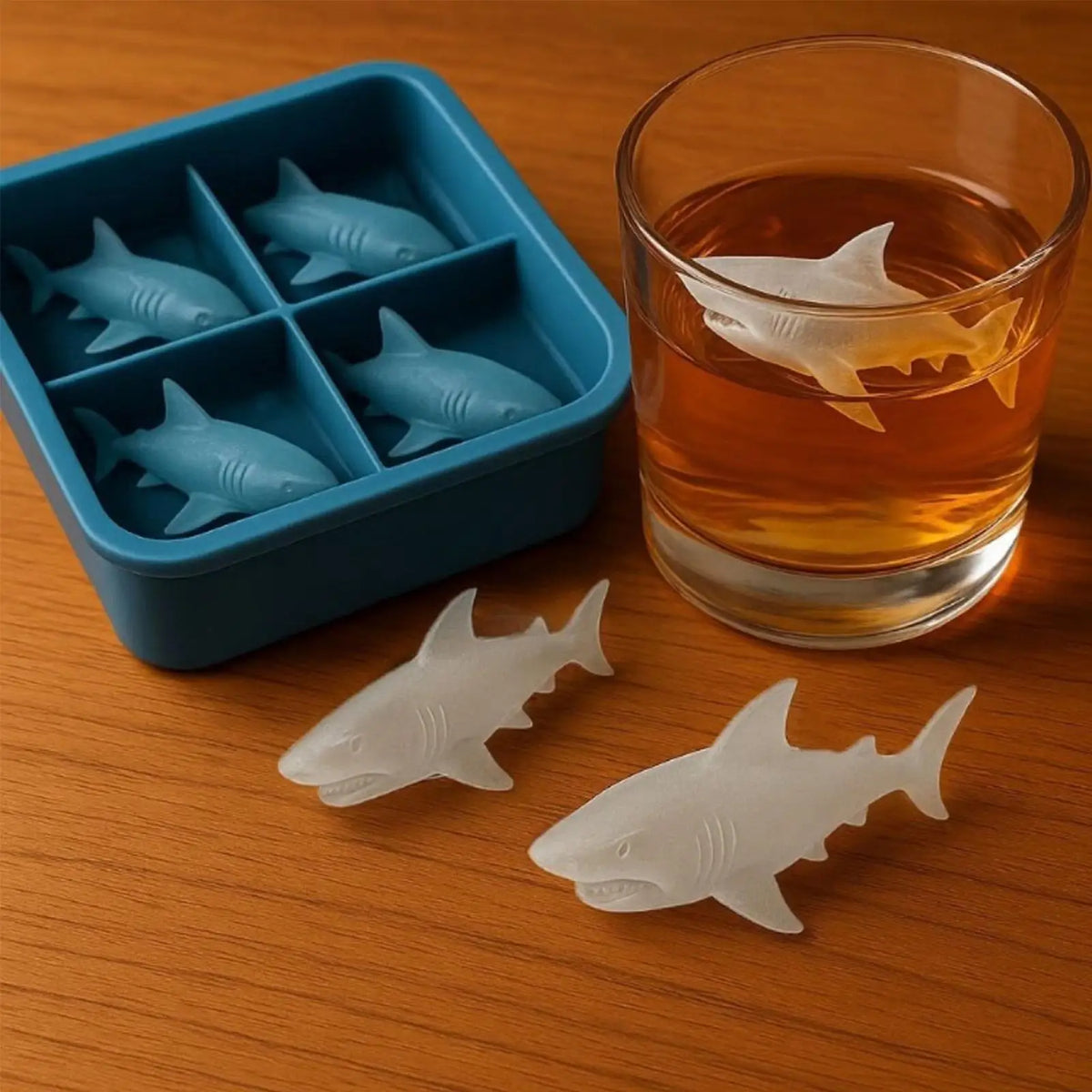 3D Shark Whiskey Ice Mold Cute Easy Release Silicone Tray Shaper Zpaxo