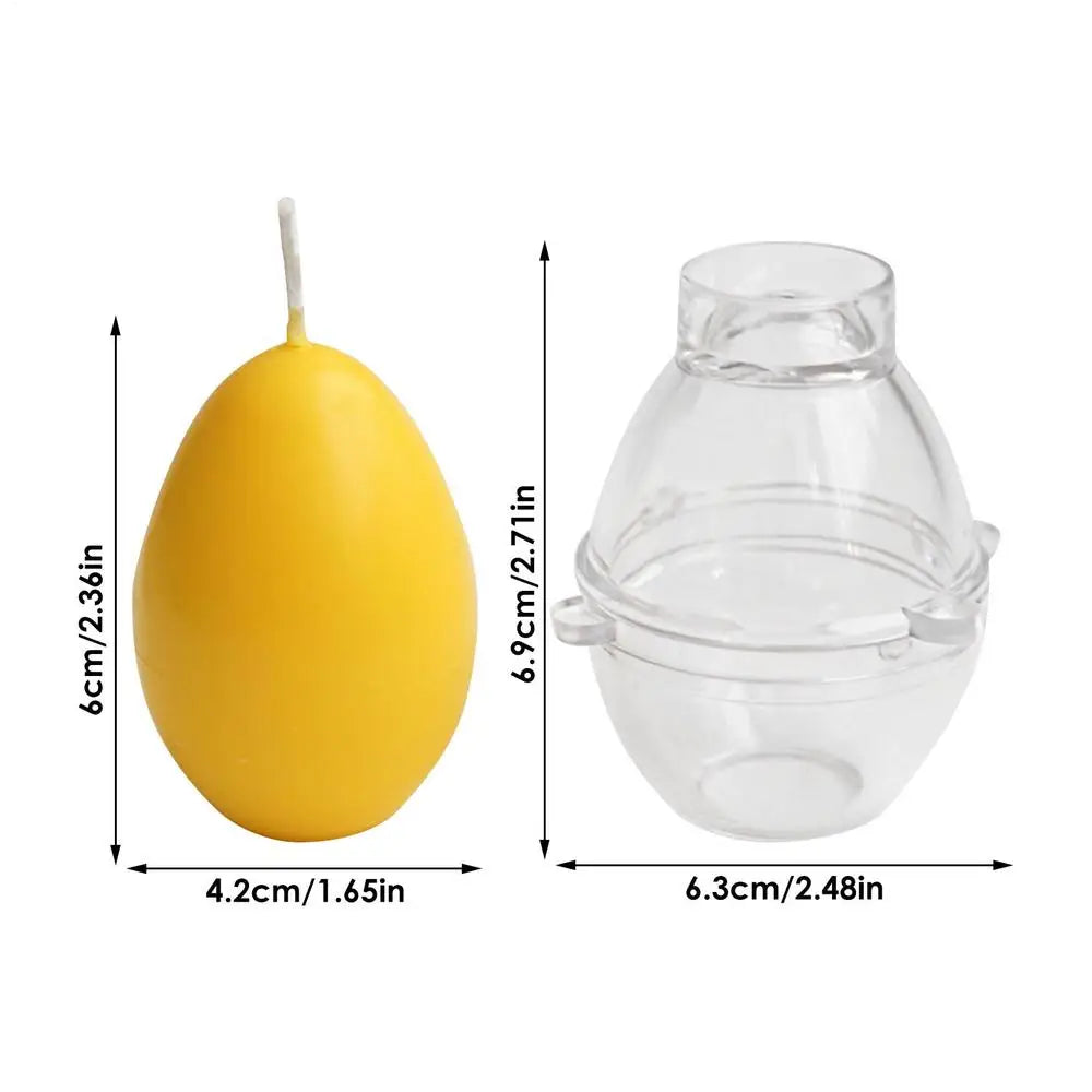 3D Egg Shape Plastic Candle Making Mold Easter Reusable DIY Handmade Zpaxo As shown