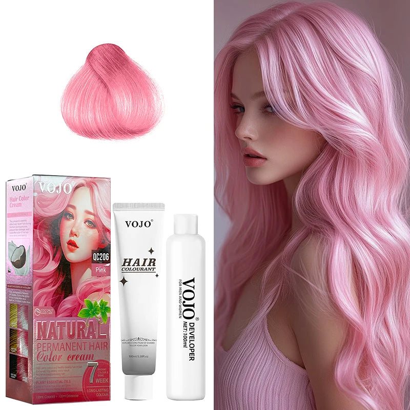 Semi-Permanent Hair Dye,100ml and 100ml Coloring Agent,Easy to Apply,Hair Coloring,Vibrant Shades,Nourishing Vegan Hair Dye Zpaxo pink