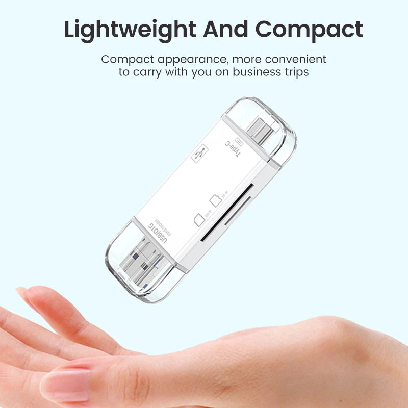 6 in1 Card Reader Type C OTG Micro SD Card Readerhigh Speed Flash Drive Smart Storage Card Reader USB 3.0 SD Card Reader Adapter Zpaxo