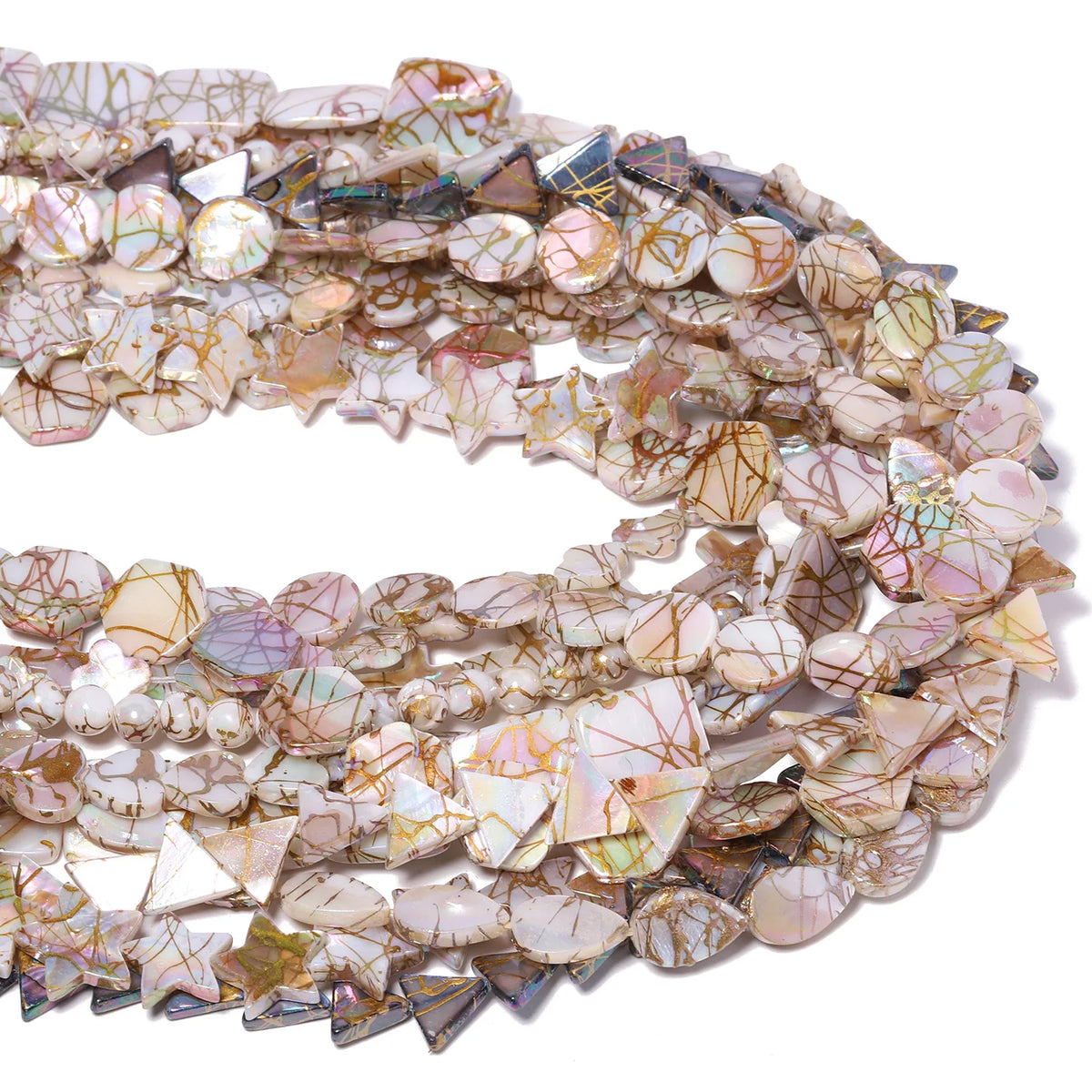 Electroplated Shell Beads Multi-Shape | DIY Jewelry Making