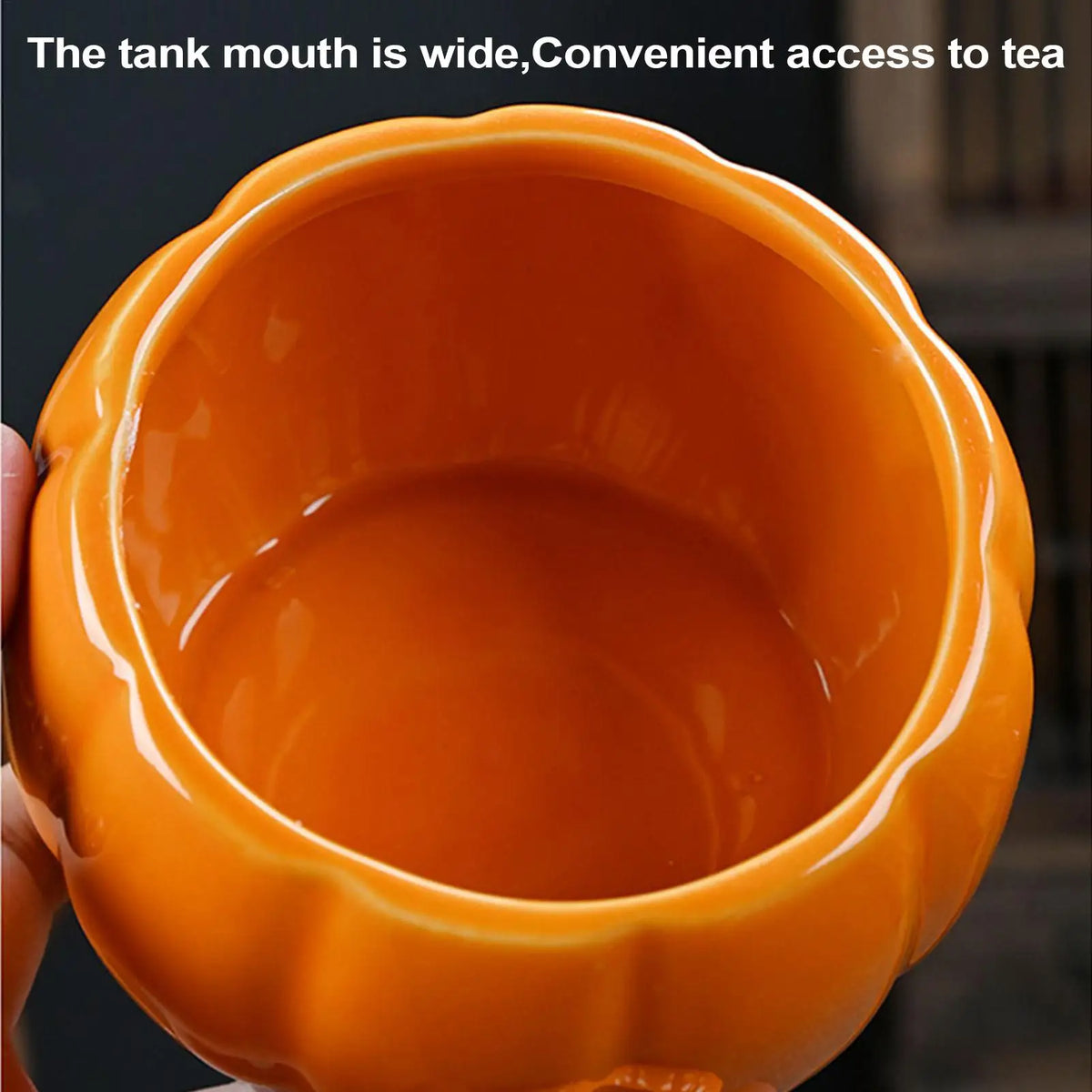 Ceramic Pumpkin Tea Jar Kitchen Storage Lid Airtight Food Container Zpaxo
