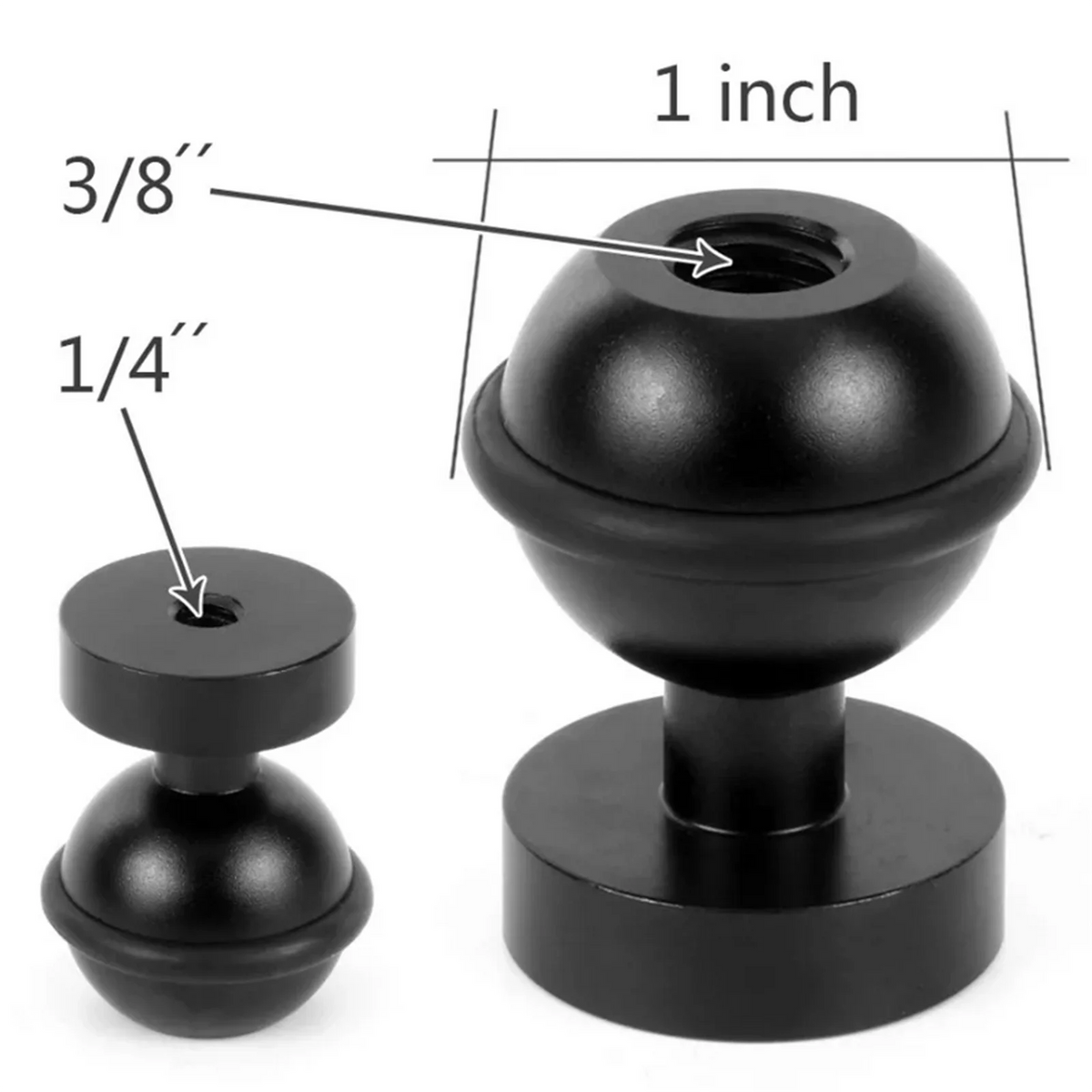 1'' Ball Adapter 1 4 3 8 Hole Head Mount Gopro Action Camera Zpaxo