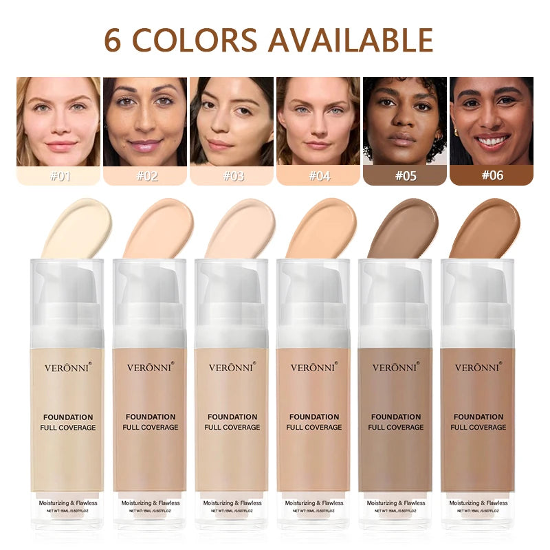 Natural Matte Pro Flawless Liquid Foundation,Full Coverage,Waterproof,Long-Lasting Concealer Makeup for Dark Circles,Blemishes Zpaxo