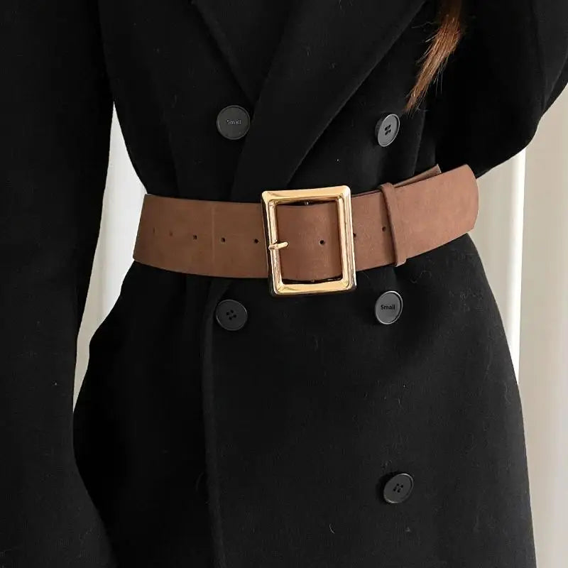 Retro Suede Rivet Belt Punk Gothic Western Cowgirl Wide Cummerbunds Zpaxo A5