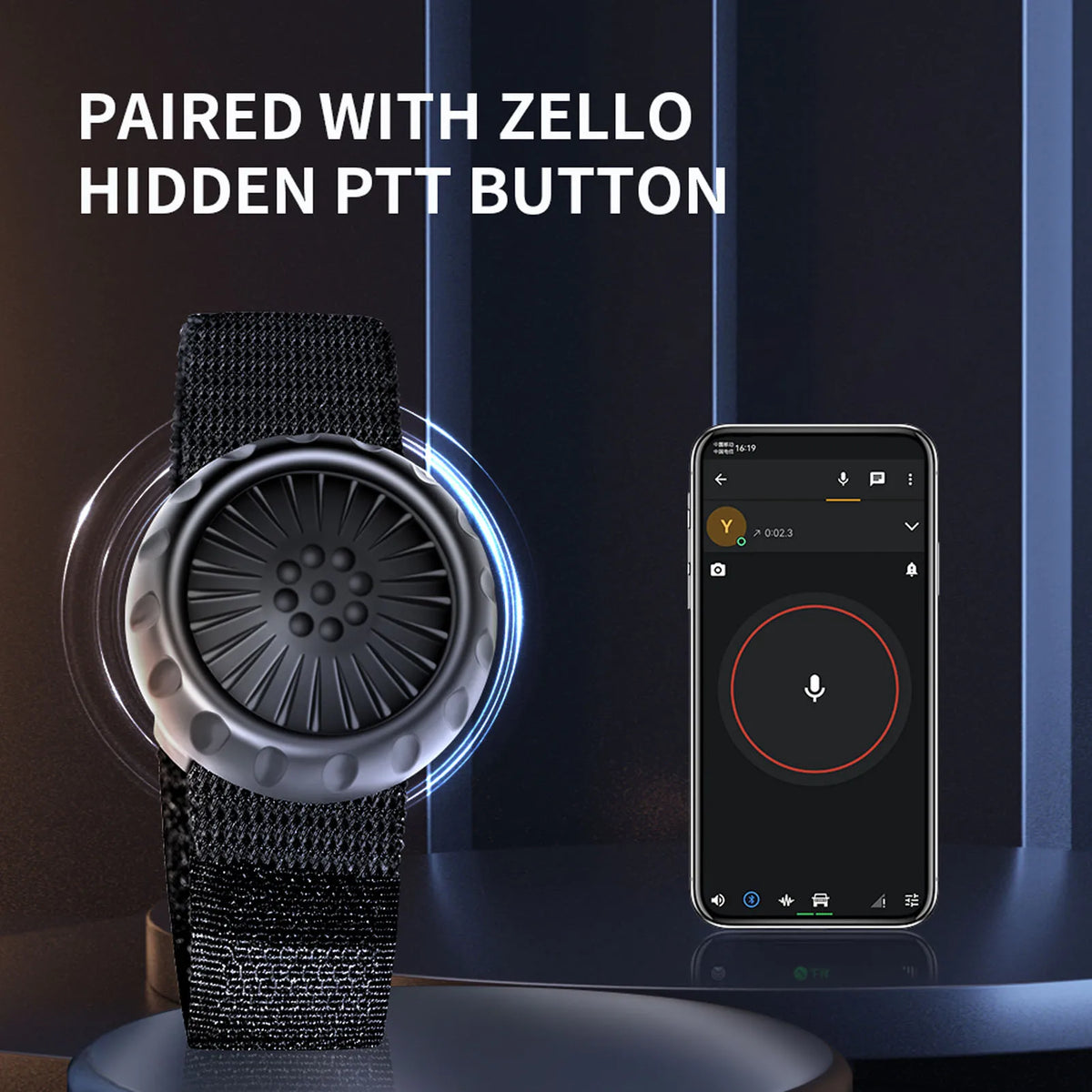 Wireless PTT Button Bluetooth 5 0 IP67 Waterproof Switch Zello IOS Zpaxo
