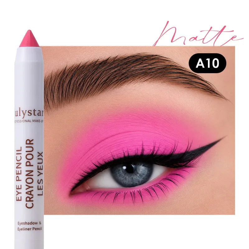 17 Colors Pearly Matte Eyeshadow Stick Crayon Makeup Smudge-Proof & Waterproof High Pigmented Shimmer Eyeshadow Eyeliner Pencil Zpaxo A10