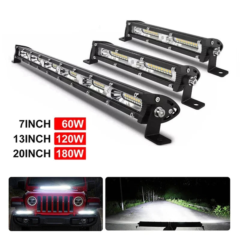 LED Work Light Ultra-thin Single Row Bar Suitable Off-road 4X4 Je-ep Zpaxo