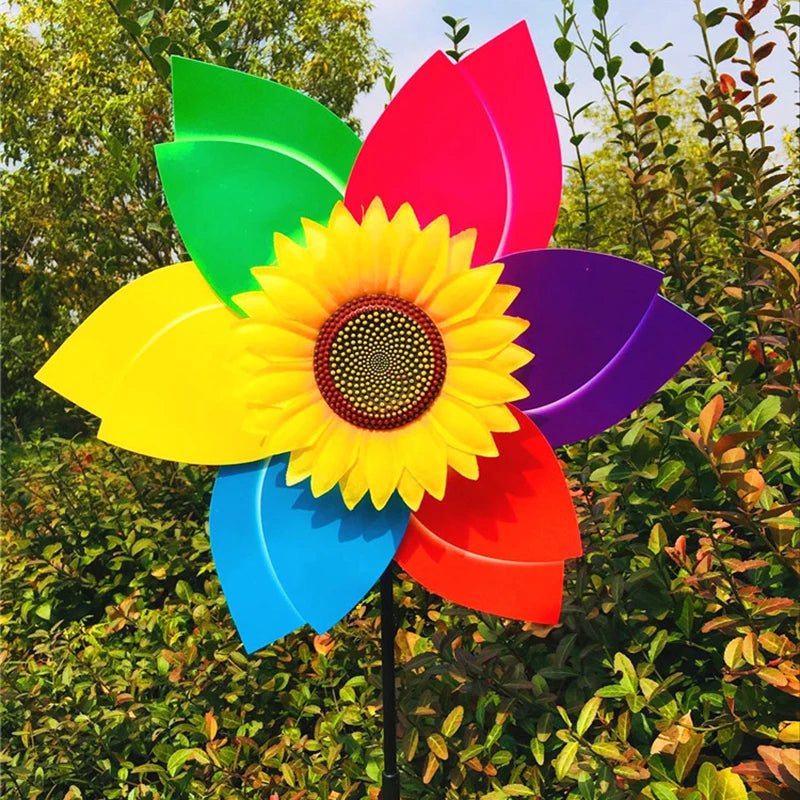 Sunflower Windmill Rotating Wind Spinner Stake Standing Lawn Flower Zpaxo A5