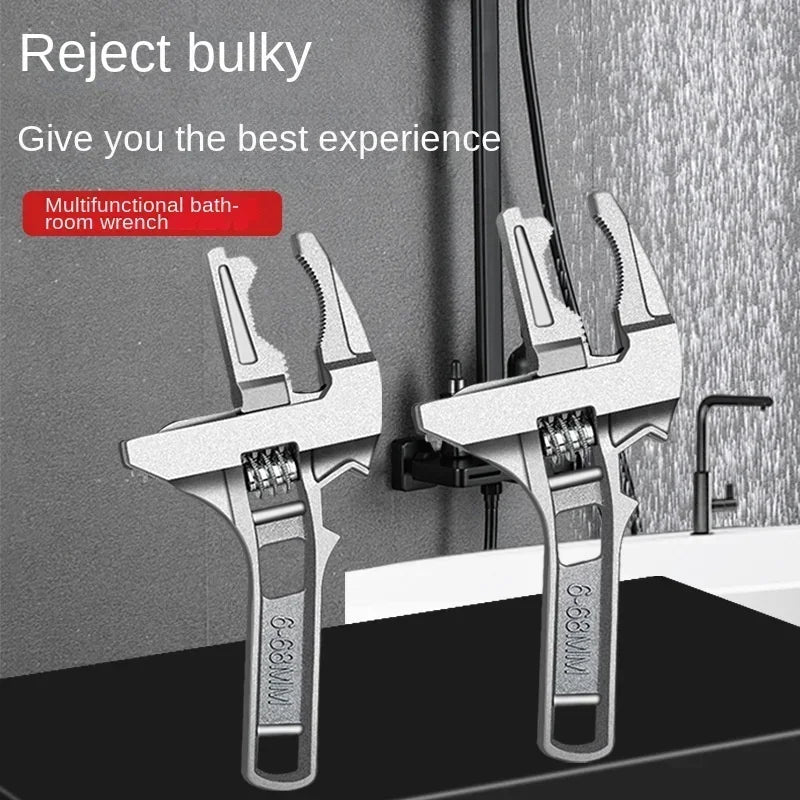 Hardware Tool Adjustable Spanner Large Opening Wide Wrench Jaw Pipe Zpaxo