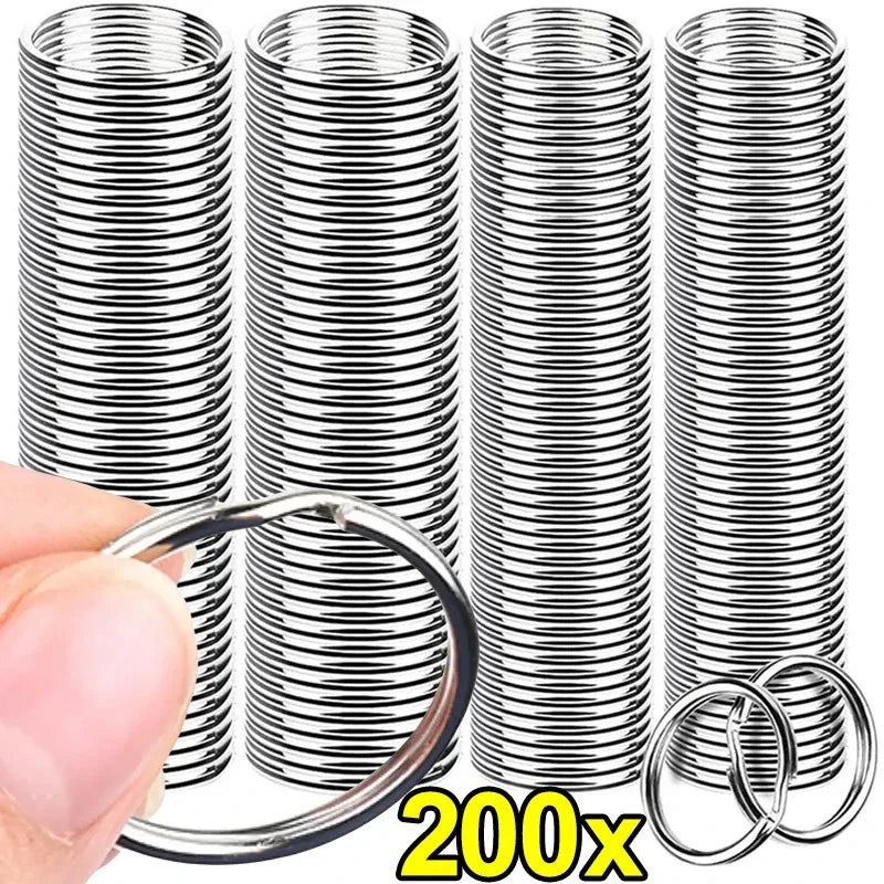 20- Stainless Steel Key Ring Chain Round Flat Split Keychain Polished Zpaxo