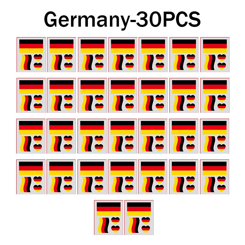 Waterproof Temporary Tattoos Soccer National Flag Series Designed Zpaxo Germany 30PCS