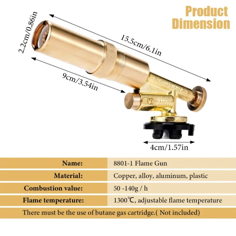 Welding Torch Gas Burner Flame Gun Temperature Brass Copper Brazing Zpaxo