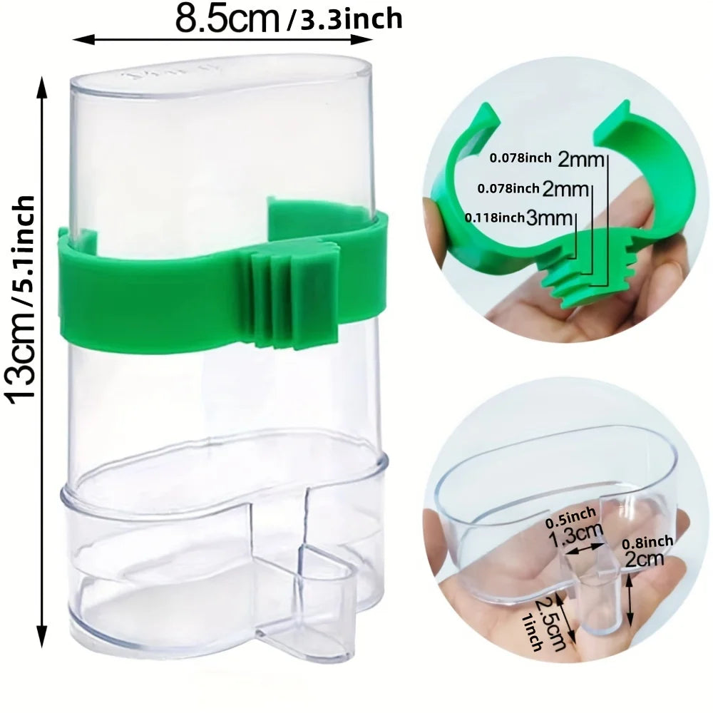 Automatic Bird Water Dispenser Drinking Feeder Transparent Cage Zpaxo