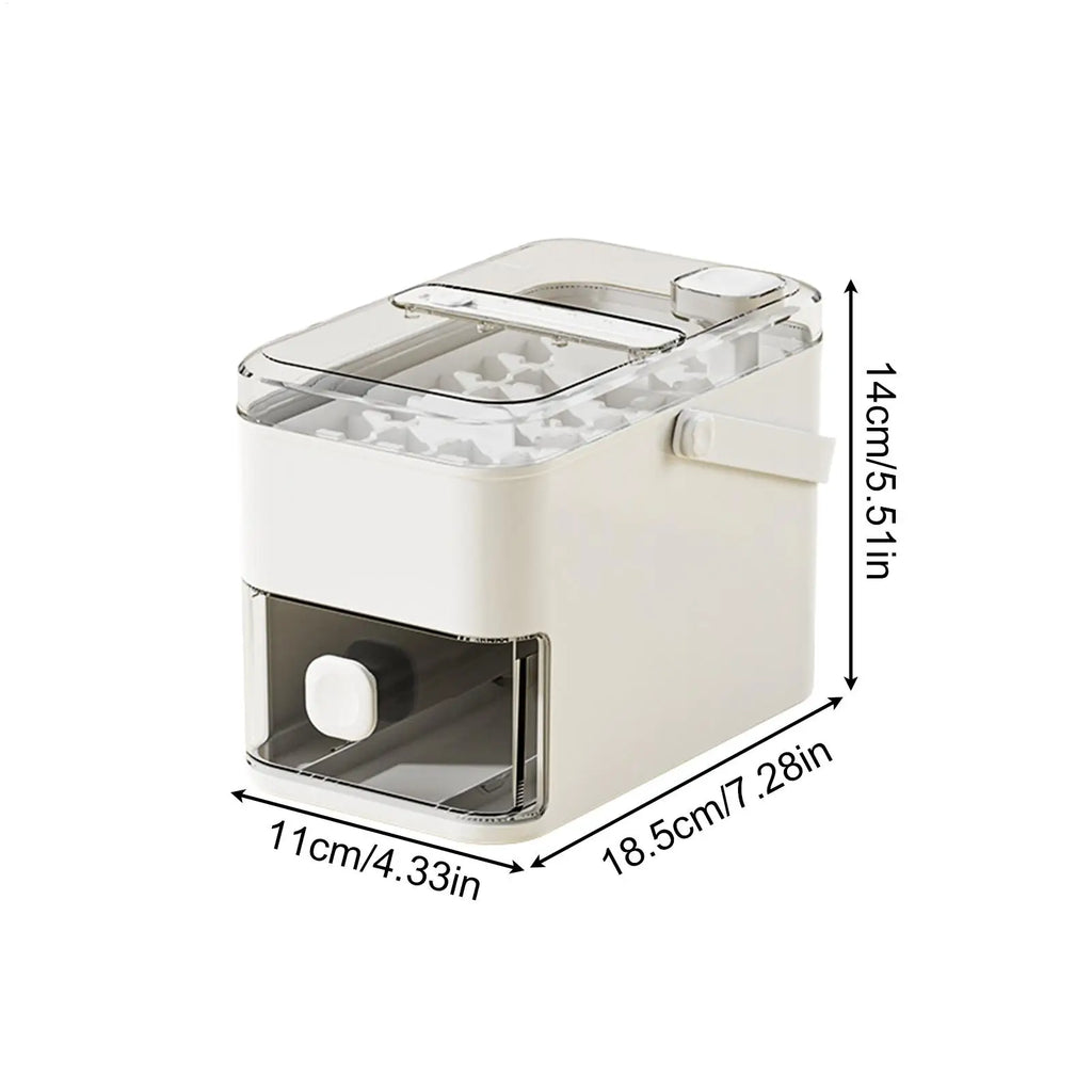 Ice Tray Box 56-Cavity Reusable Double-layer Press Lid Portable Maker Zpaxo
