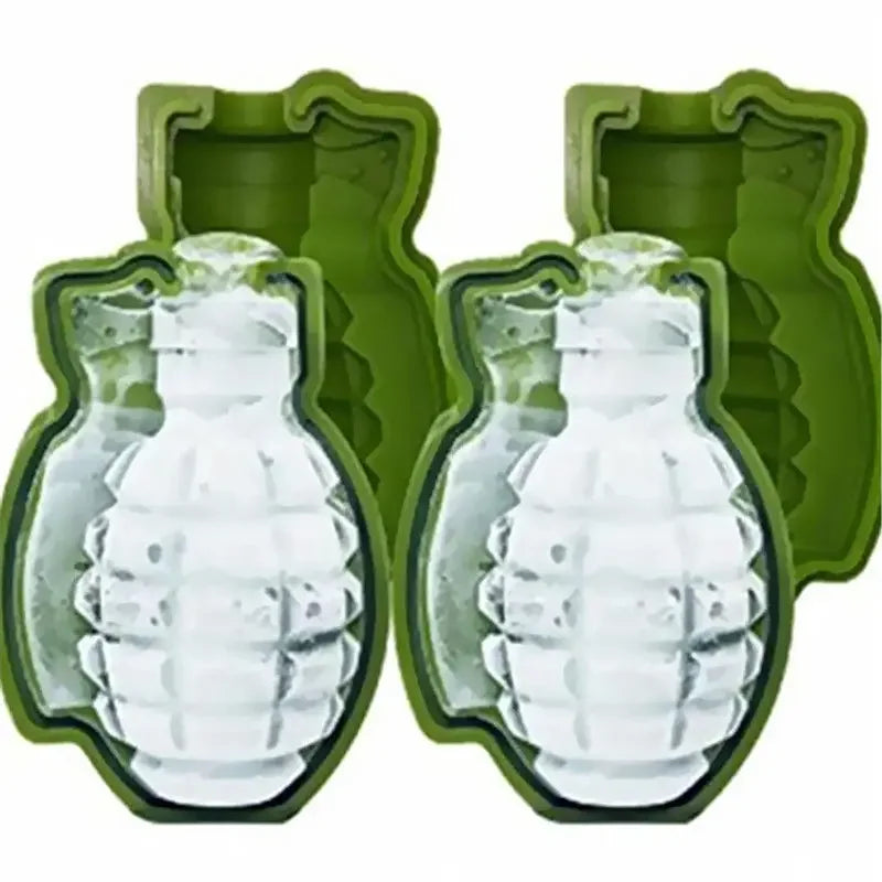 1 2 Sets 3D Grenade Shape Silicone Ice Cube Mold Reusable Easy Zpaxo 2set