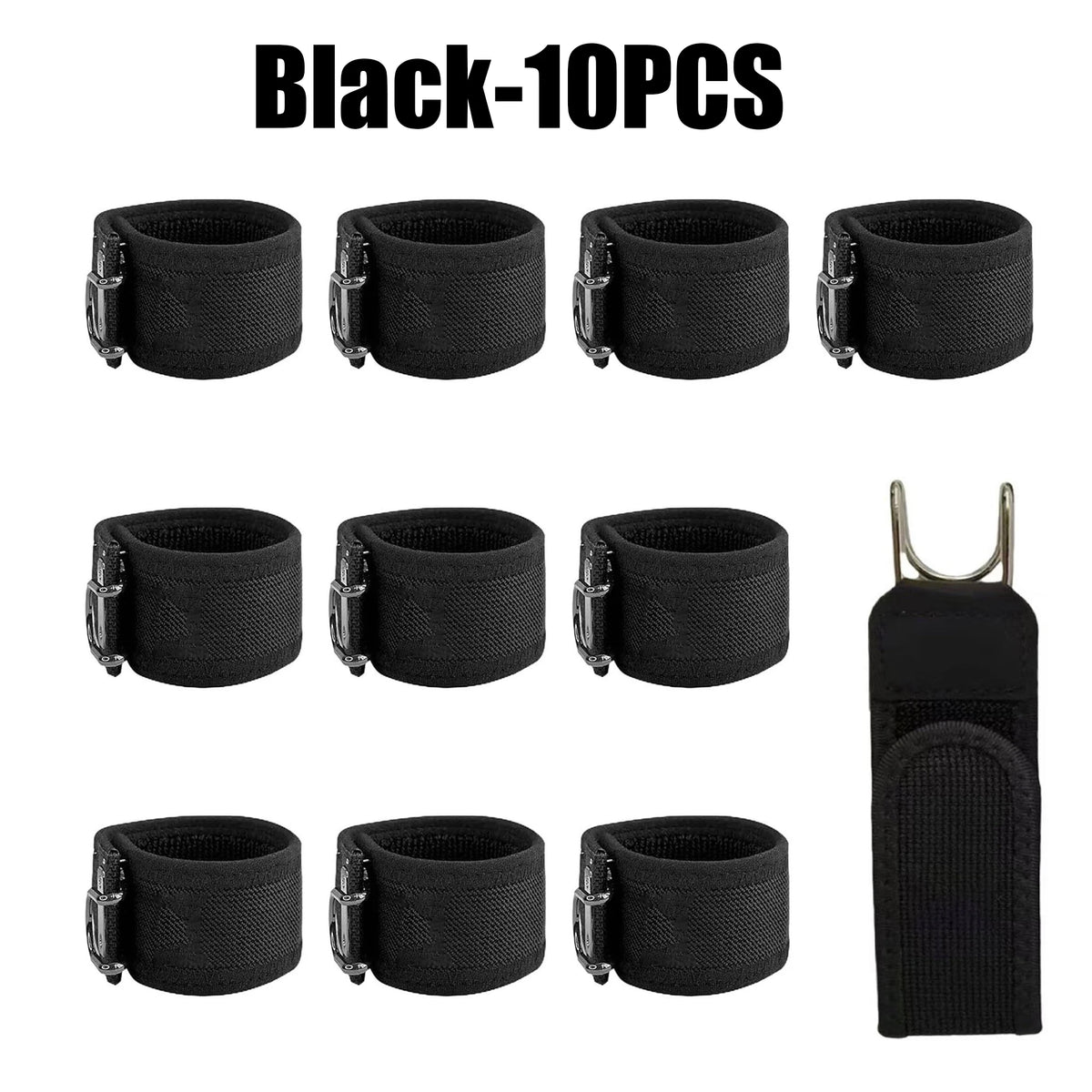 Waist Buckle Unisex Adjustable Lazy Belt Iron Hook Convenient Elastic Zpaxo Black 10PCS