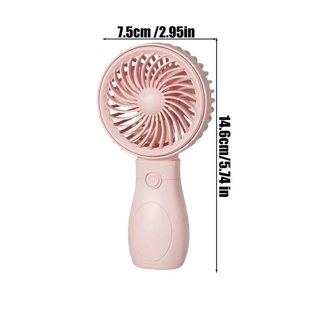 Mini Fan Handheld Low Noise 3 Speed Adjustable Cooler Portable Small Zpaxo Pink