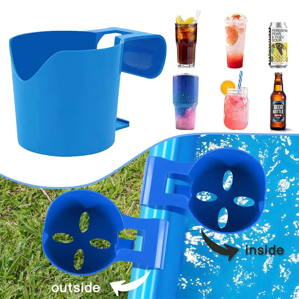 Poolside Cup Holder Backyard Pools No Punching Beer Bottle Drink Zpaxo