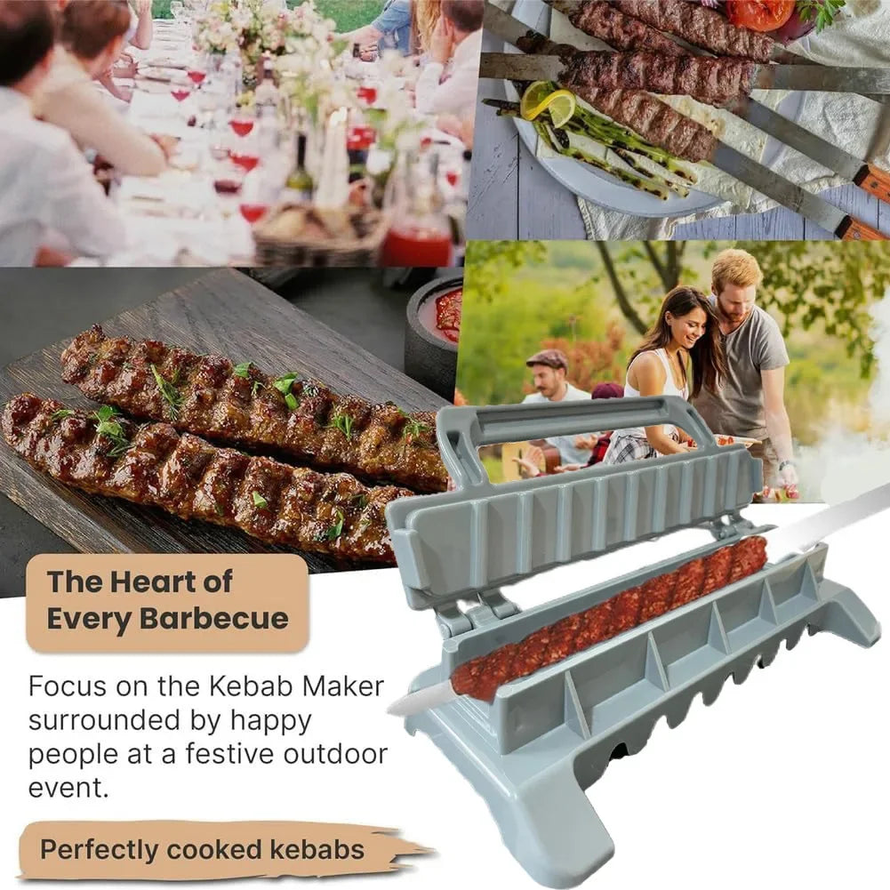 Single Row Kebab Maker Bbq Meat Skewer Machine Press Reusable Plastic Zpaxo