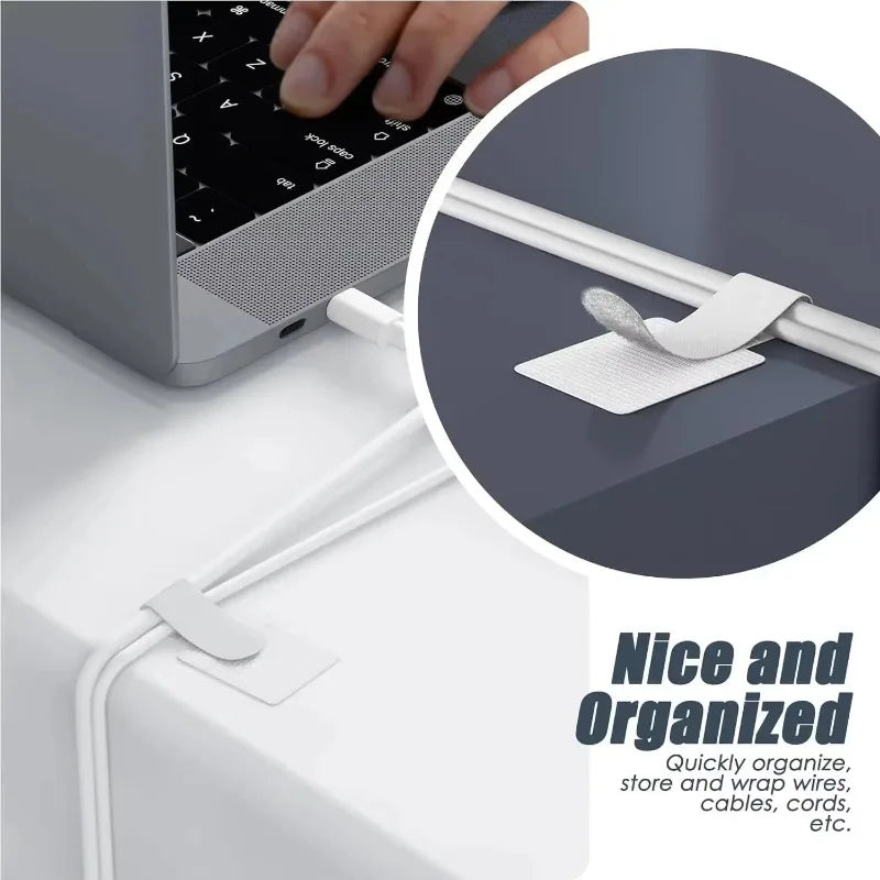 Reusable Cable Ties Fastening Wire Organizer Cord Rope Holder Self Adhesive Adjustable Cord Organizer Straps Desk Management Zpaxo