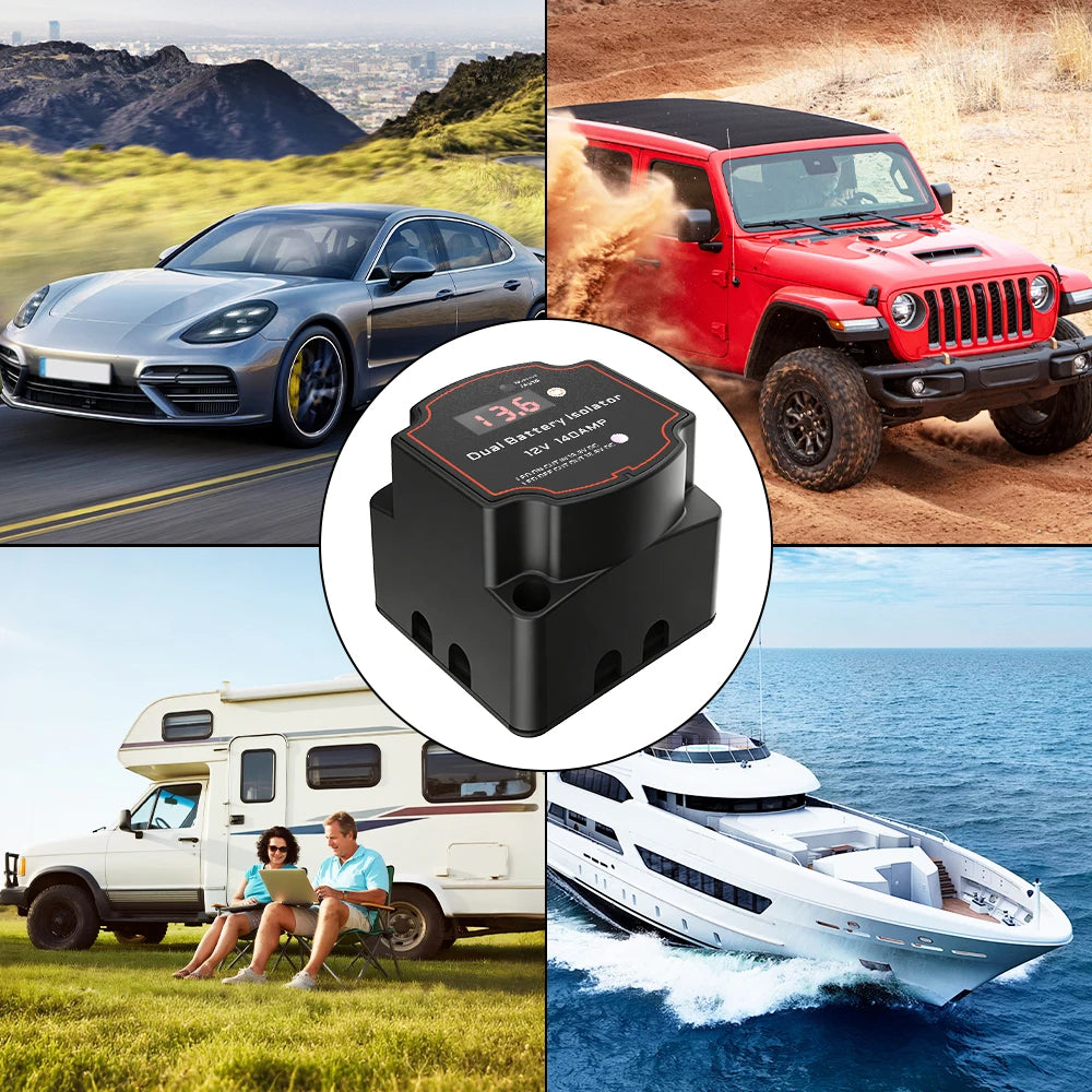 Car Smart Battery Isolator 12V 140A Voltage Sensitive Relay VSR Split Zpaxo