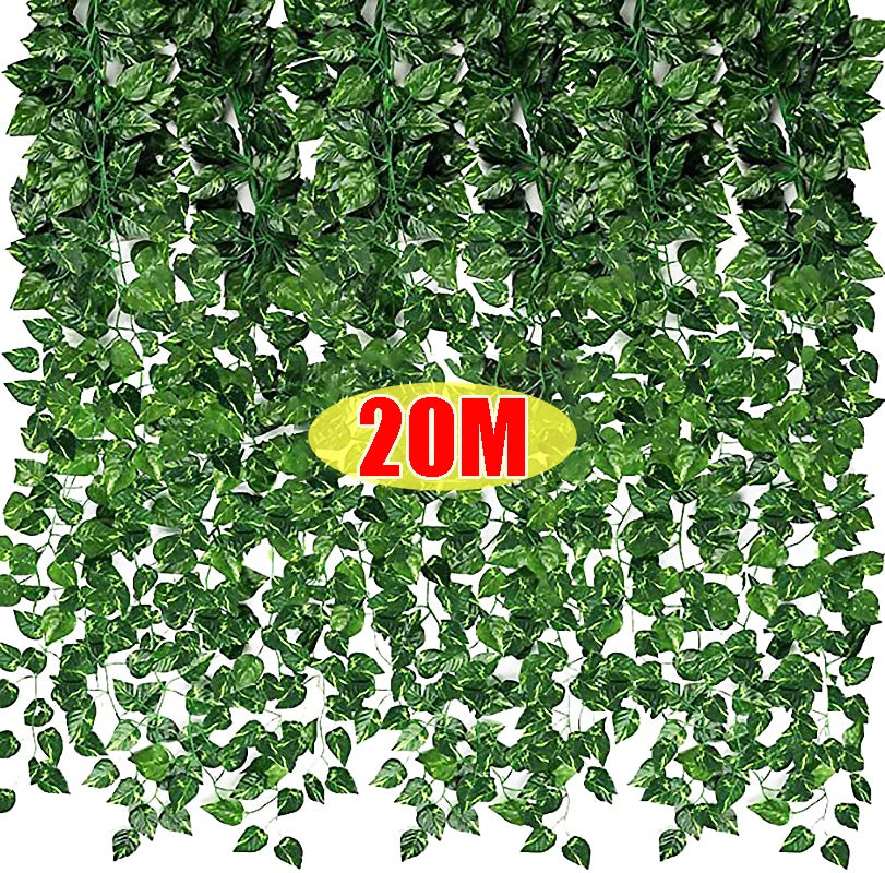 20 2M Fake Ivy Vine Artificial Plant Green Leaves Garland Creeper Zpaxo