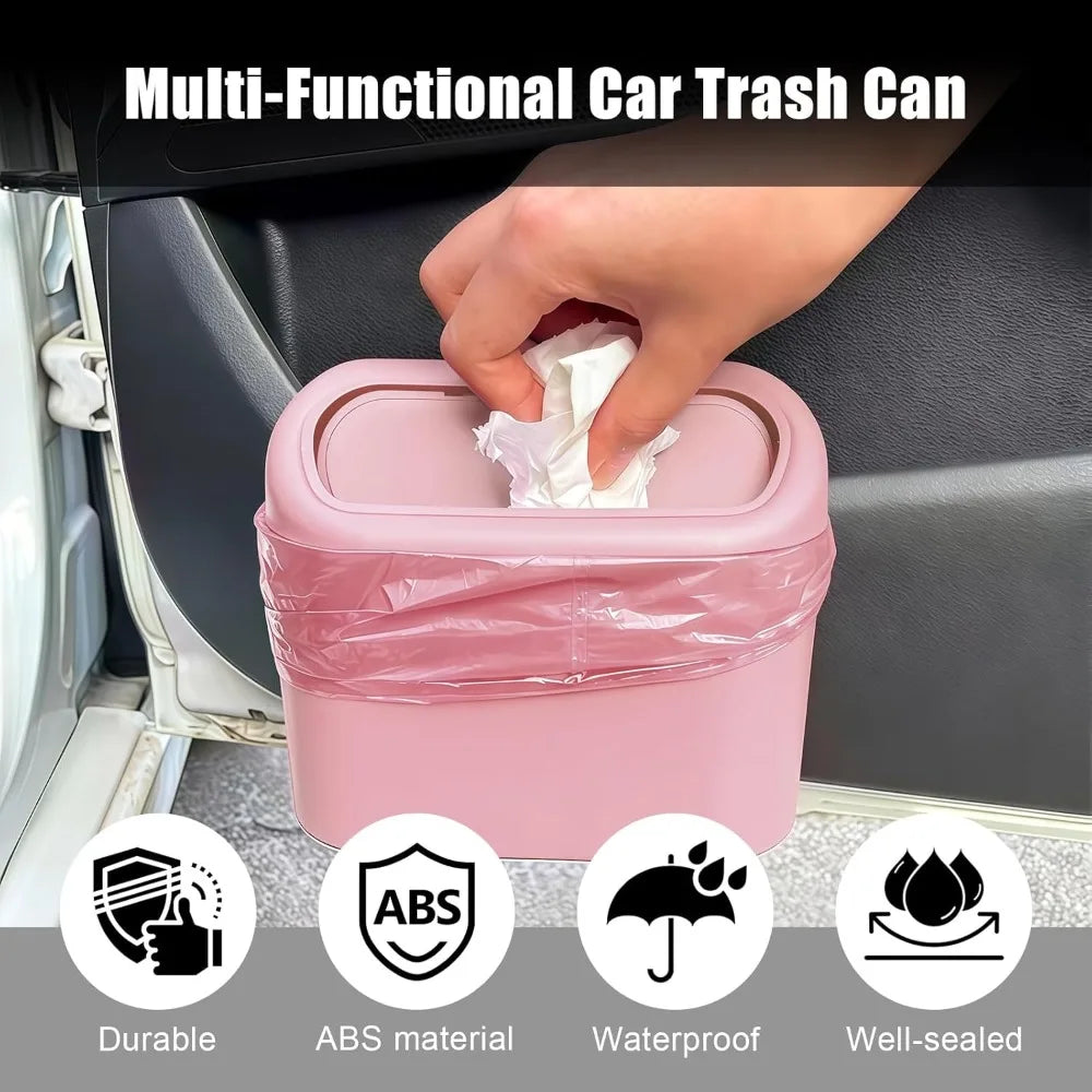 Car Small Trash Can Lid Leakproof Mini Garbage Waterproof Push Button Zpaxo
