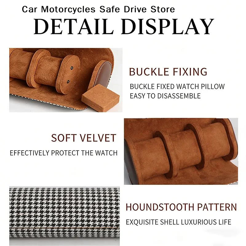 Watch Roll Travel Case-1 2 3 Slot Storage Organizer-secure Innovative Zpaxo