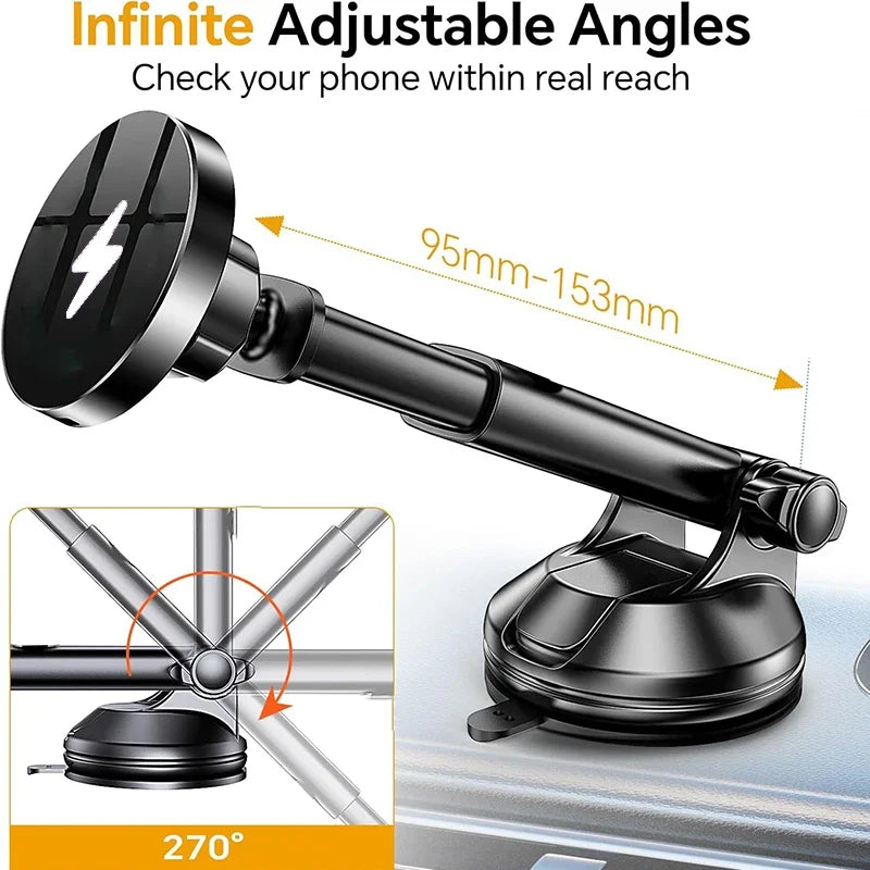 UYUXIO Wireless Car Charger Dash Windshield Strong Magnetic Mount Zpaxo